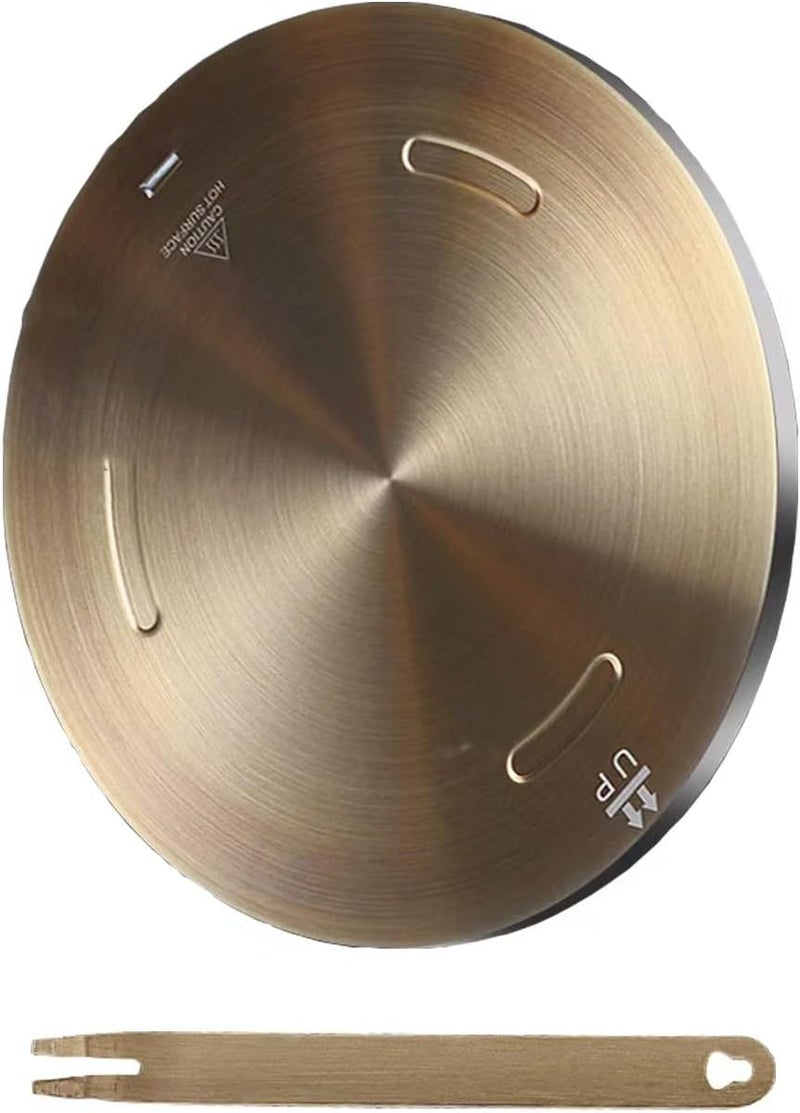 Grourarty Heat Diffuser Plate, Grouarty Stainless Steel Cooking Induction Adapter Simmer Plate for Electric Gas Glass Cooktop Hob Ring, Induction Cooktop Converter Plate With Handle (9.45 inch) - Image 1